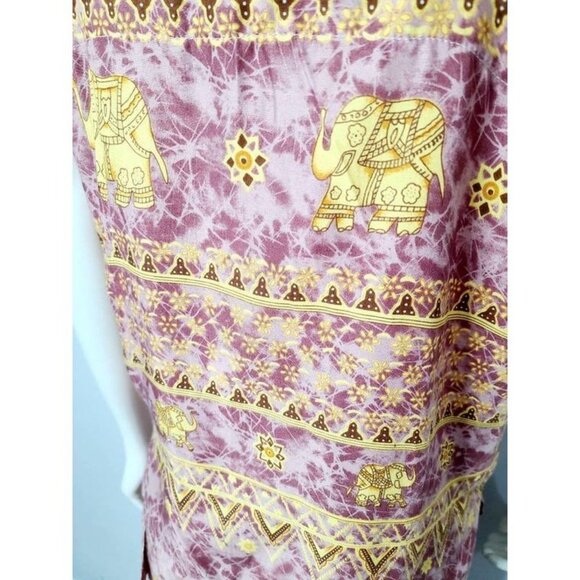 Vintage Elephant Print Set, 90s Wrap Skirt and Top, Elephant Print, Boho Set - Picture 8 of 10